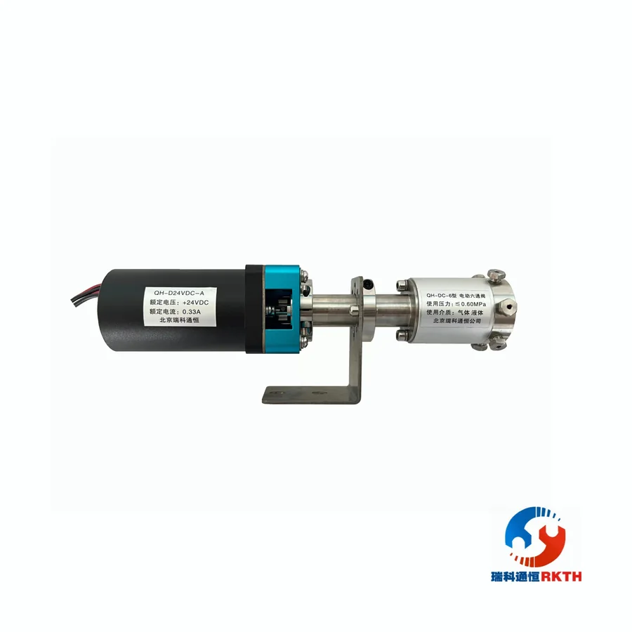 Extended-stem electric 6-port switching valve
