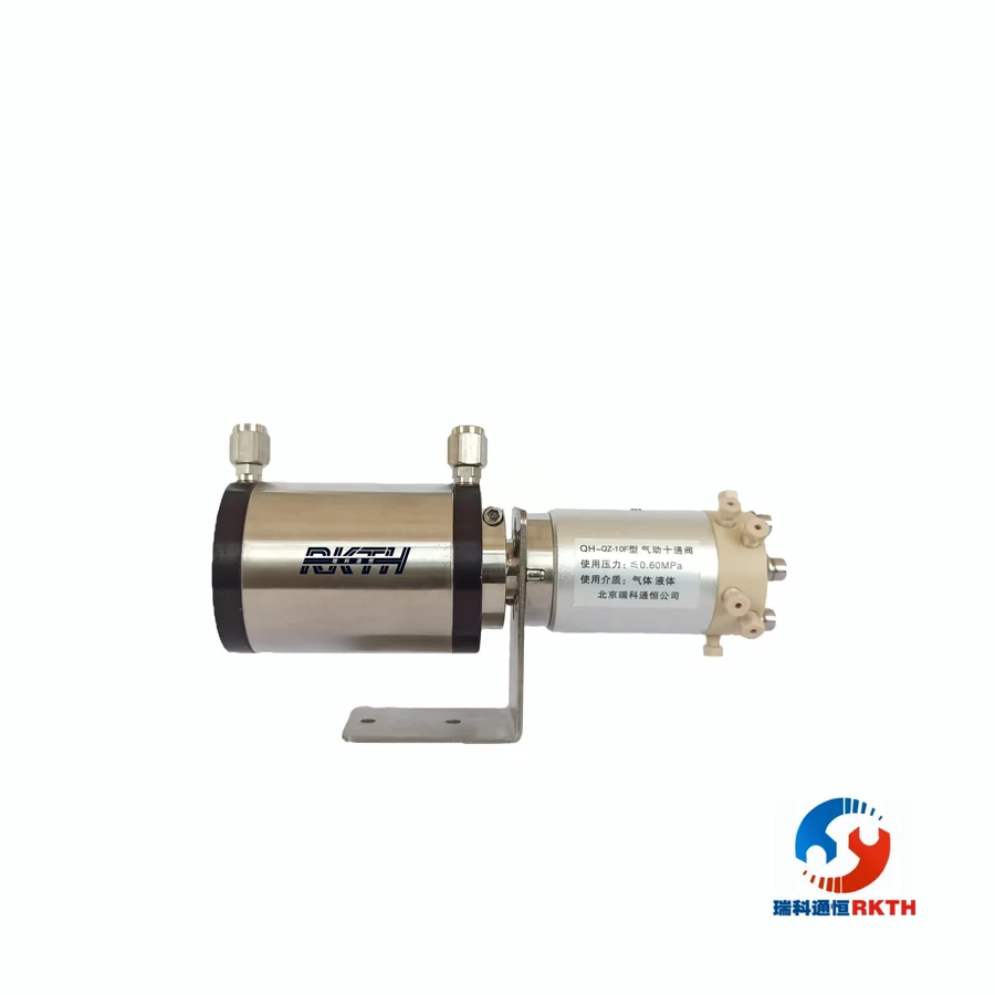 PEEK inert axial pneumatic 10-port valve