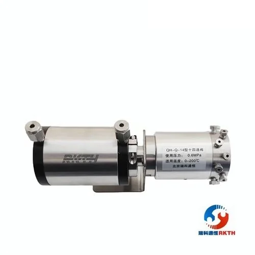 Axial pneumatic 14-port valve