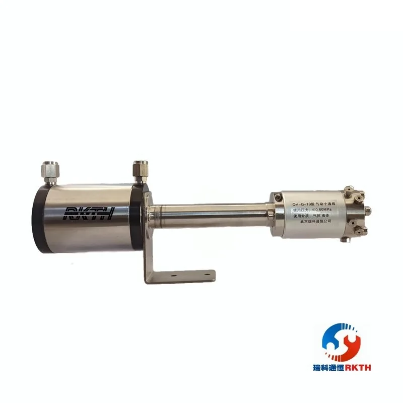 Extended-stem axial pneumatic 10-port valve